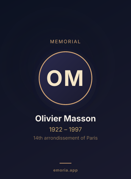 Memorial portrait of Olivier Masson