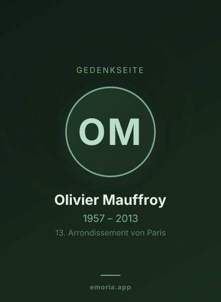 Gedenkportrait von Olivier Mauffroy