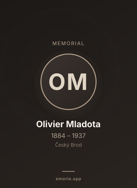 Memorial portrait of Olivier Mladota