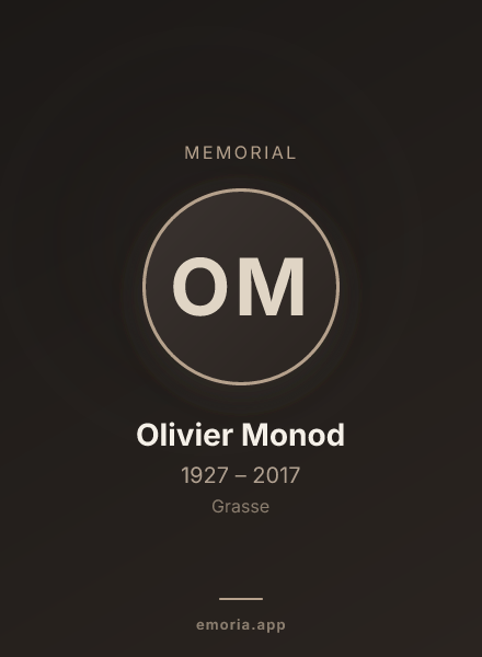 Memorial portrait of Olivier Monod