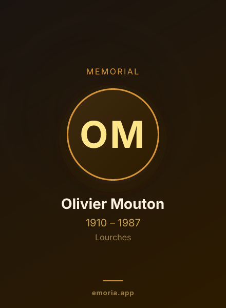 Memorial portrait of Olivier Mouton