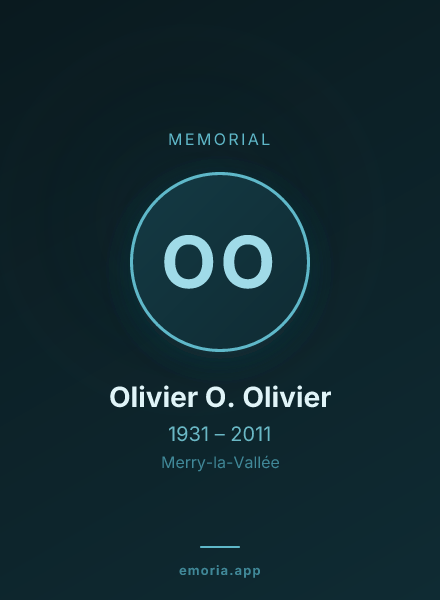 Memorial portrait of Olivier O. Olivier