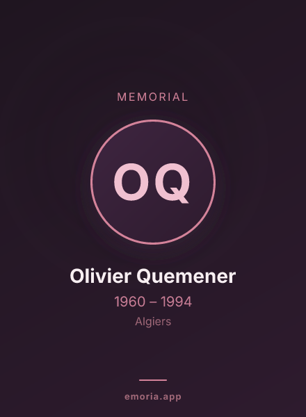 Memorial portrait of Olivier Quemener