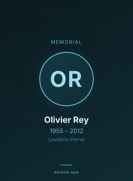 Memorial portrait of Olivier Rey