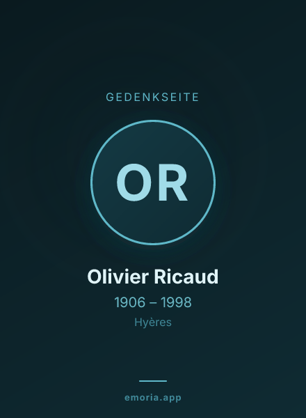 Gedenkportrait von Olivier Ricaud