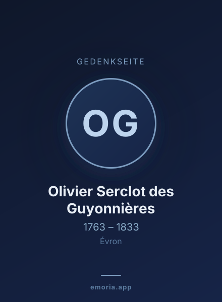 Gedenkportrait von Olivier Serclot des Guyonnières
