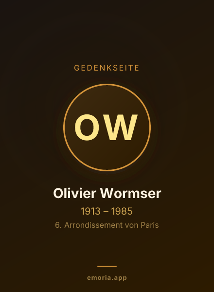 Gedenkportrait von Olivier Wormser