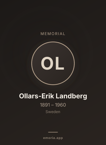 Memorial portrait of Ollars-Erik Landberg