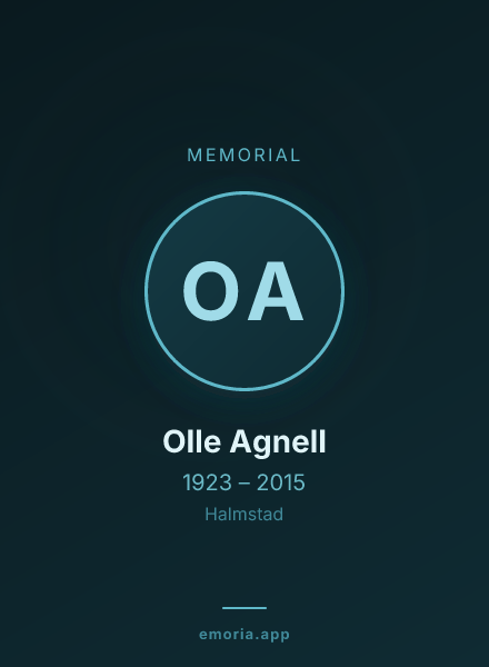 Memorial portrait of Olle Agnell