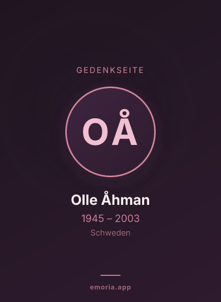 Gedenkportrait von Olle Åhman