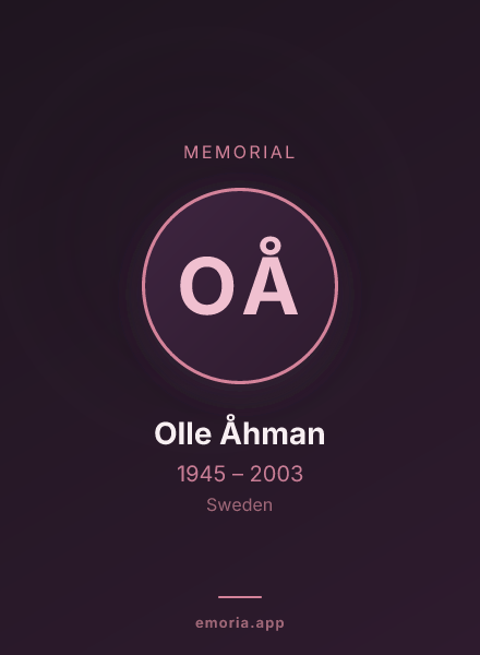 Memorial portrait of Olle Åhman