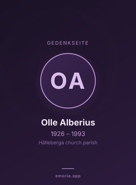 Gedenkportrait von Olle Alberius