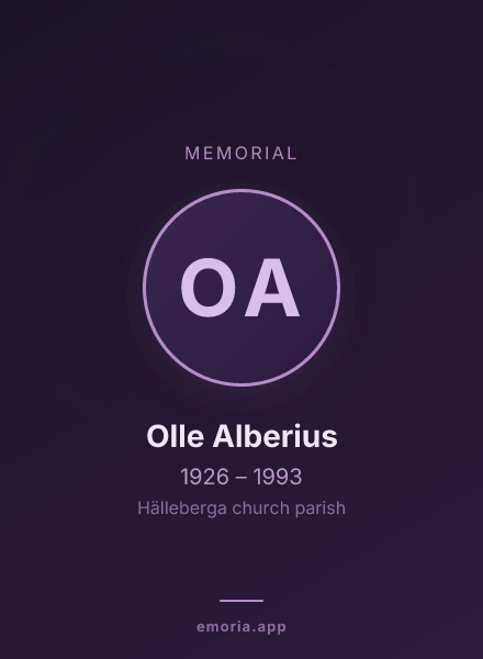 Memorial portrait of Olle Alberius