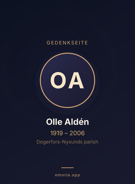Gedenkportrait von Olle Aldén