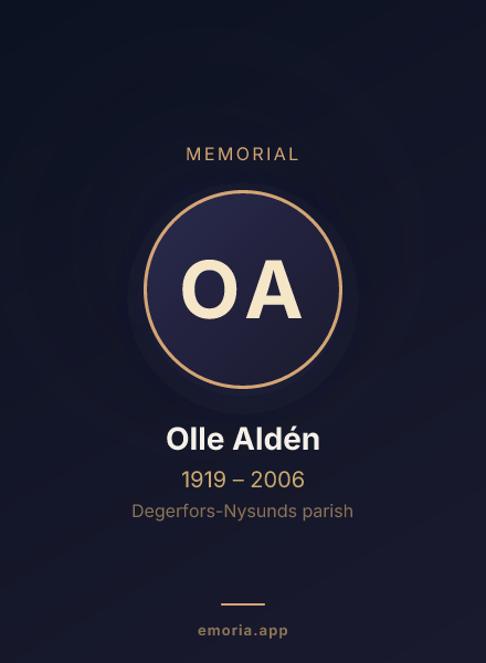 Memorial portrait of Olle Aldén