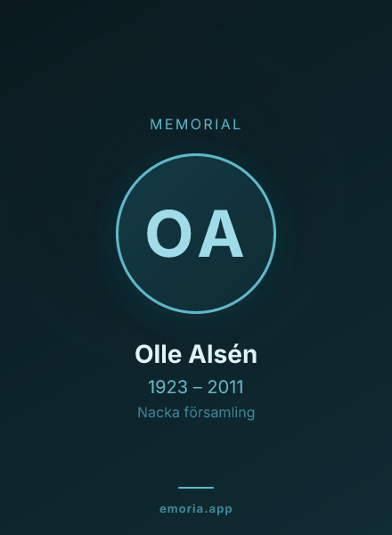Memorial portrait of Olle Alsén