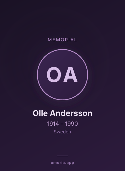 Memorial portrait of Olle Andersson