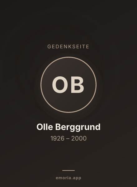 Gedenkportrait von Olle Berggrund