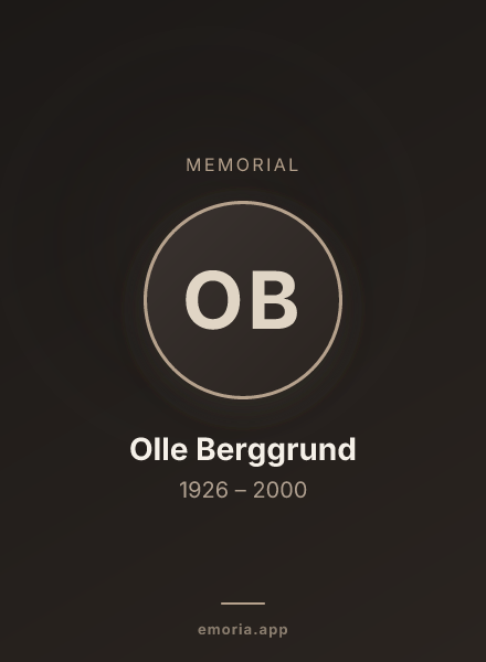 Memorial portrait of Olle Berggrund