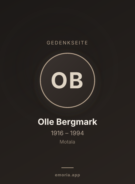 Gedenkportrait von Olle Bergmark
