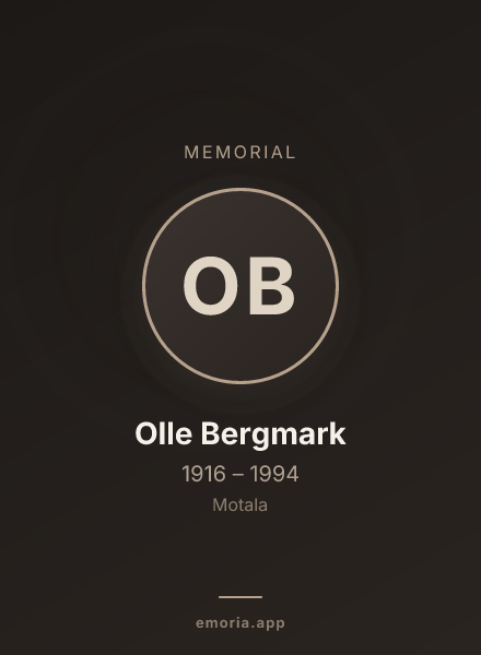 Memorial portrait of Olle Bergmark
