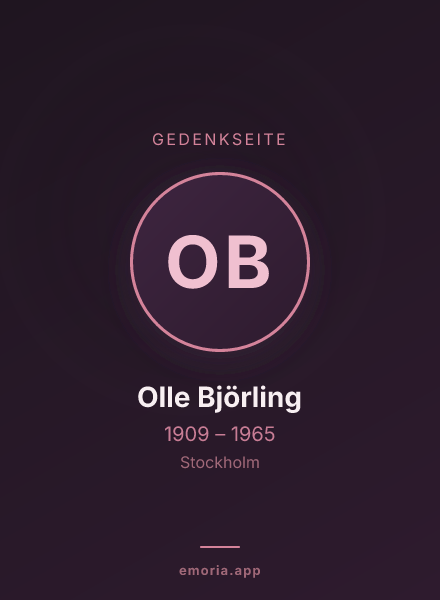 Gedenkportrait von Olle Björling