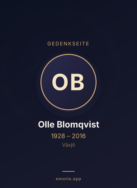 Gedenkportrait von Olle Blomqvist
