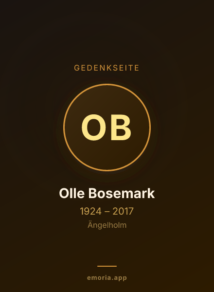 Gedenkportrait von Olle Bosemark