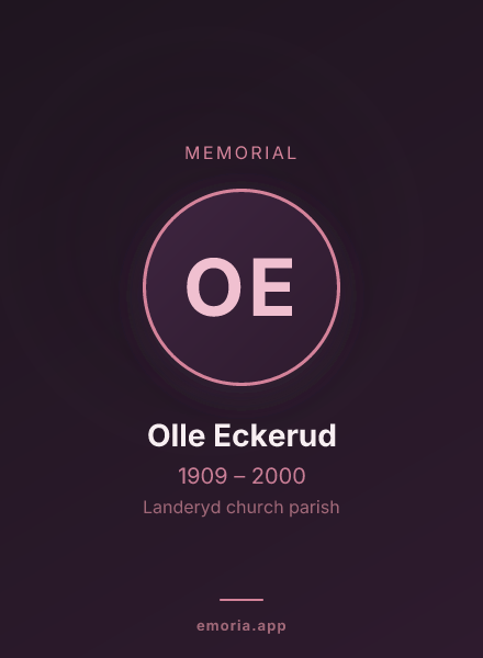 Memorial portrait of Olle Eckerud
