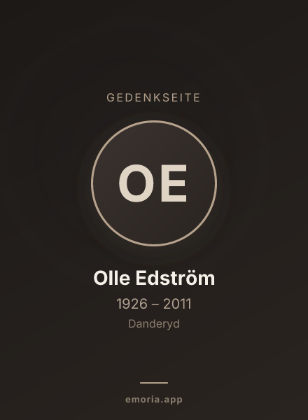 Gedenkportrait von Olle Edström