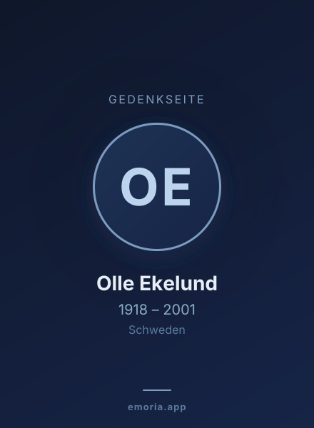 Gedenkportrait von Olle Ekelund