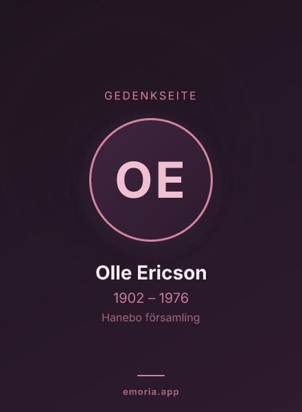 Gedenkportrait von Olle Ericson