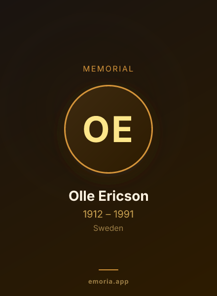 Memorial portrait of Olle Ericson
