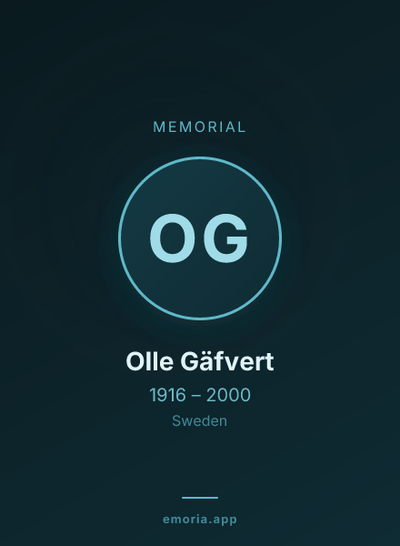 Memorial portrait of Olle Gäfvert