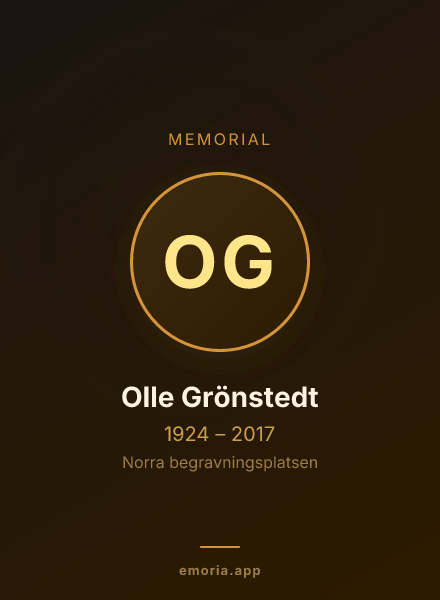 Memorial portrait of Olle Grönstedt