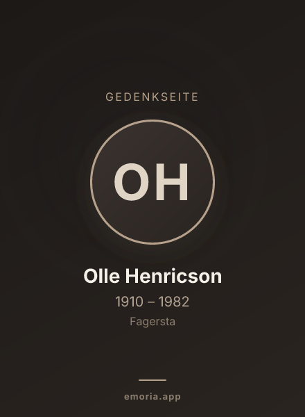 Gedenkportrait von Olle Henricson