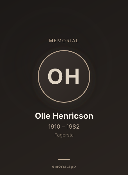 Memorial portrait of Olle Henricson