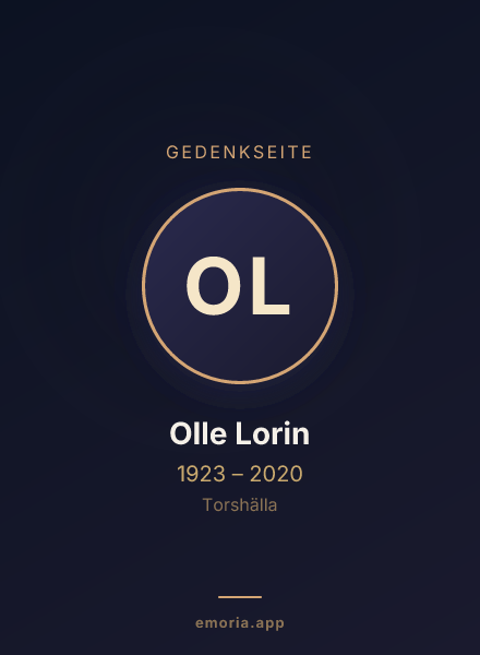 Gedenkportrait von Olle Lorin