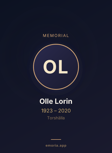 Memorial portrait of Olle Lorin