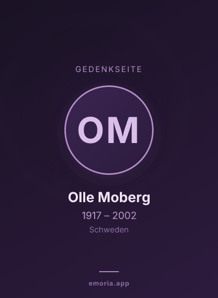 Gedenkportrait von Olle Moberg
