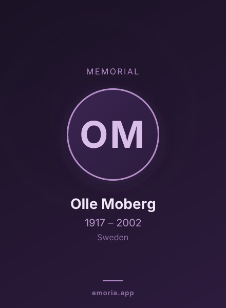 Memorial portrait of Olle Moberg