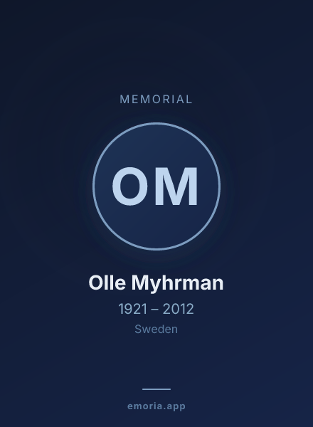 Memorial portrait of Olle Myhrman
