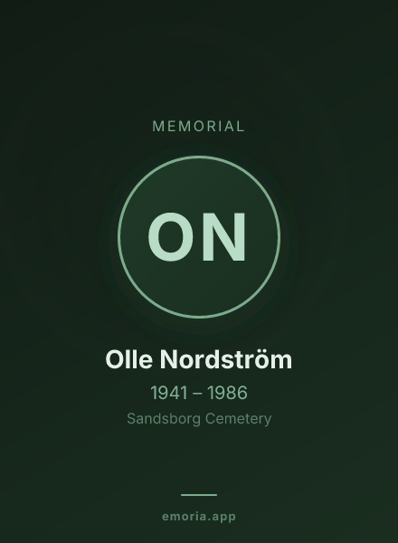 Memorial portrait of Olle Nordström