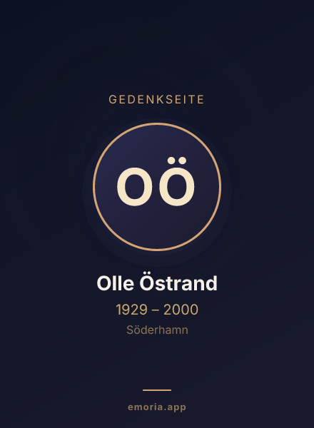 Gedenkportrait von Olle Östrand