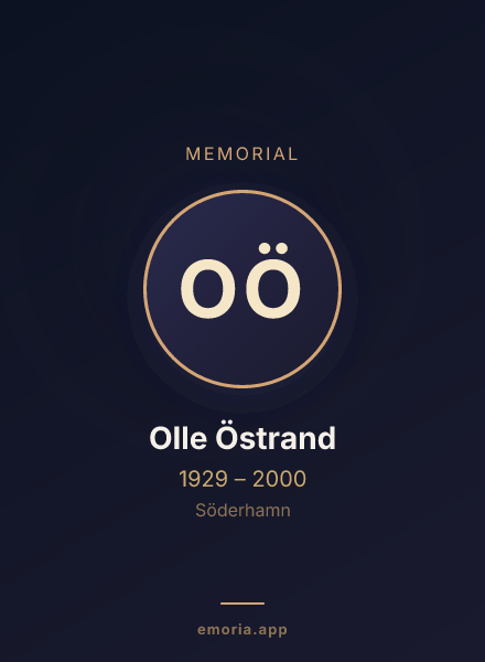 Memorial portrait of Olle Östrand