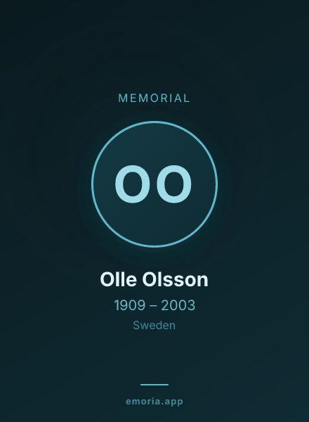 Memorial portrait of Olle Olsson