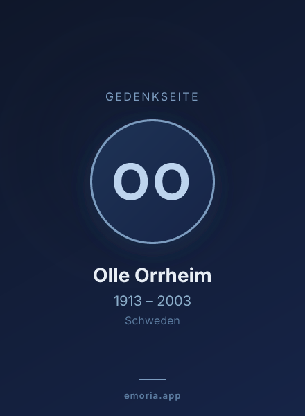 Gedenkportrait von Olle Orrheim