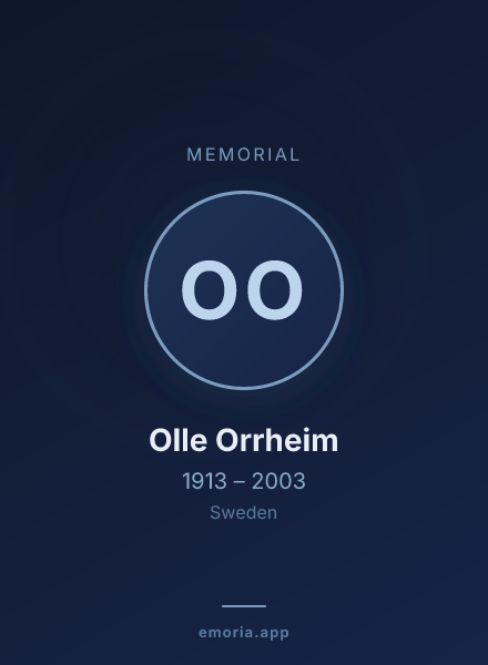 Memorial portrait of Olle Orrheim