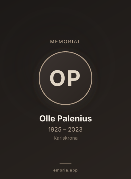 Memorial portrait of Olle Palenius