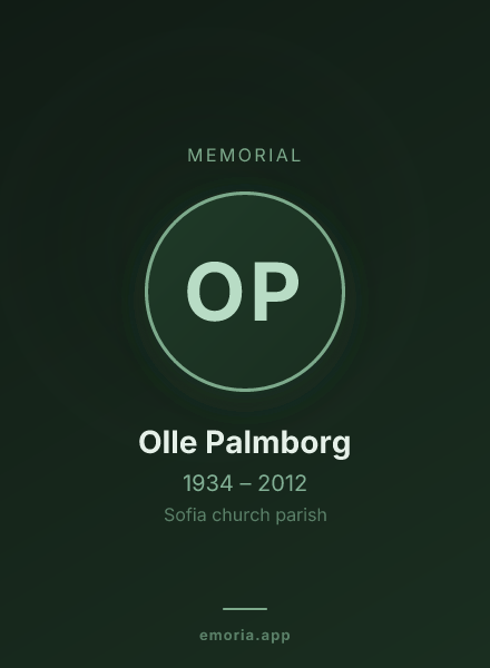 Memorial portrait of Olle Palmborg
